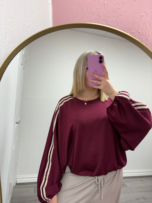 RUBY STRIPE BUBBLE HEM JUMPER