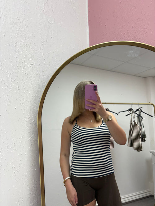 BONNIE STRIPE HALTERNECK TOP