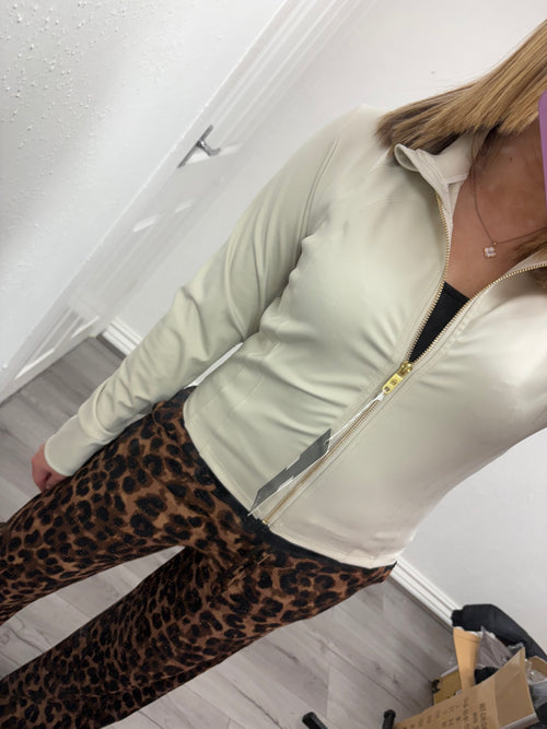QUINN GOLD ZIP UP JACKET