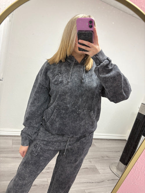 ESTELLE ACID WASH OVERSIZED HOODIE & WIDE LEG JOGGER CO-ORD SET