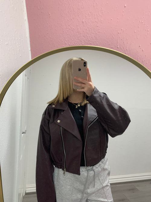 LUCIA FLEECE BIKER JACKET