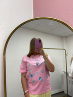 PINK FLOWER TSHIRT SMALL/MEDIUM