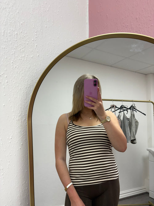 BONNIE STRIPE HALTERNECK TOP