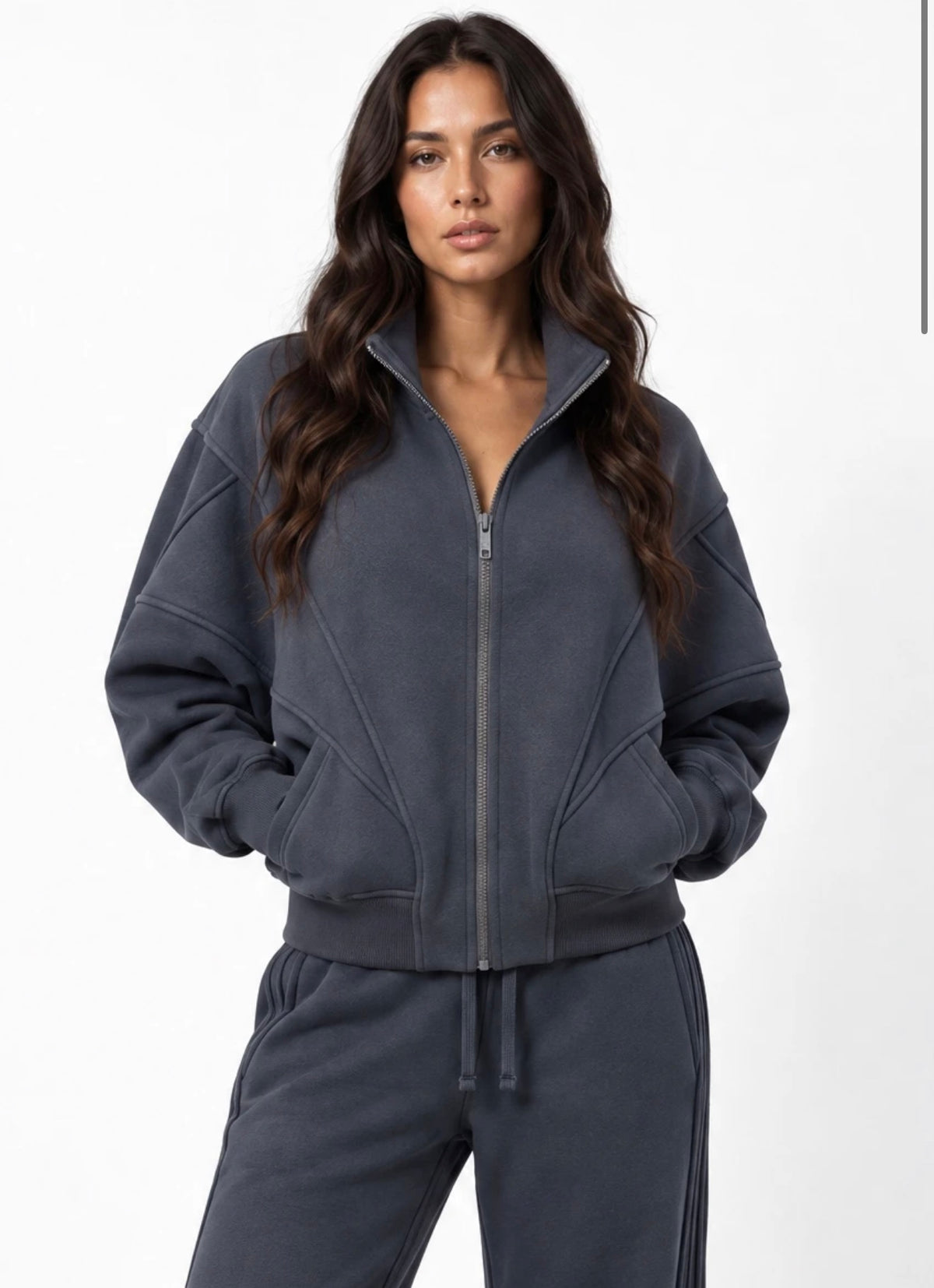 Ruby Panelled Full Zip Sweatshirt