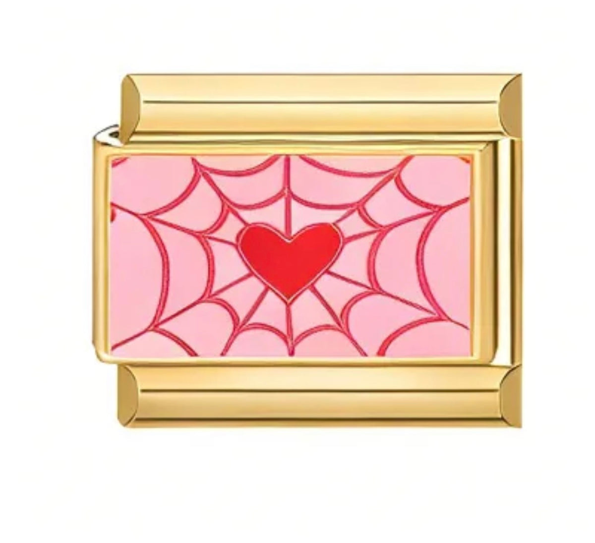 HEART SPIDER WEB ITALIAN CHARM