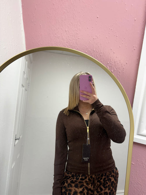 QUINN GOLD ZIP UP JACKET