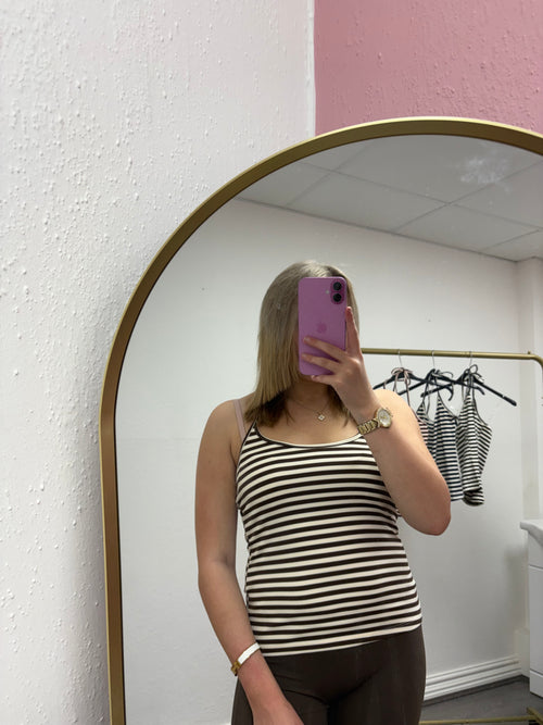 BONNIE STRIPE HALTERNECK TOP