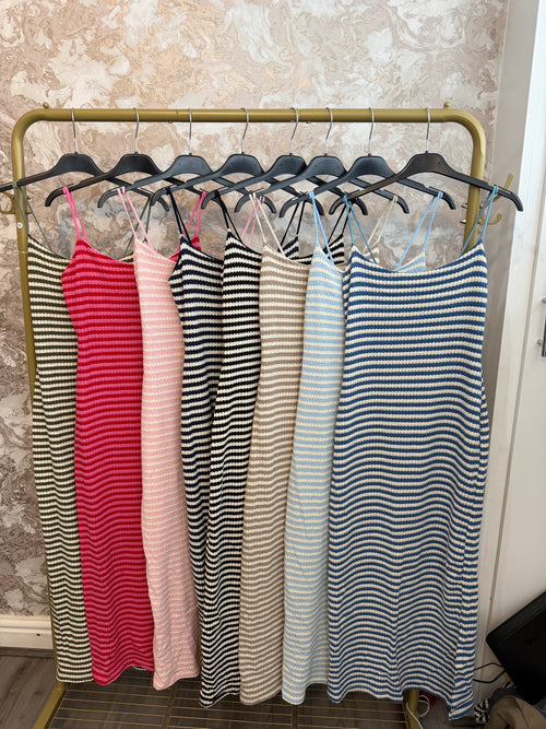 ELOUISE STRAPPY STRIPE DRESS