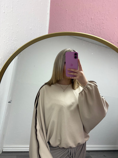 RUBY STRIPE BUBBLE HEM JUMPER