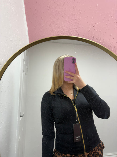 QUINN GOLD ZIP UP JACKET