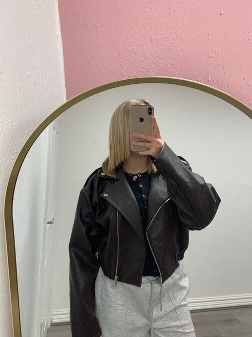 LUCIA FLEECE BIKER JACKET