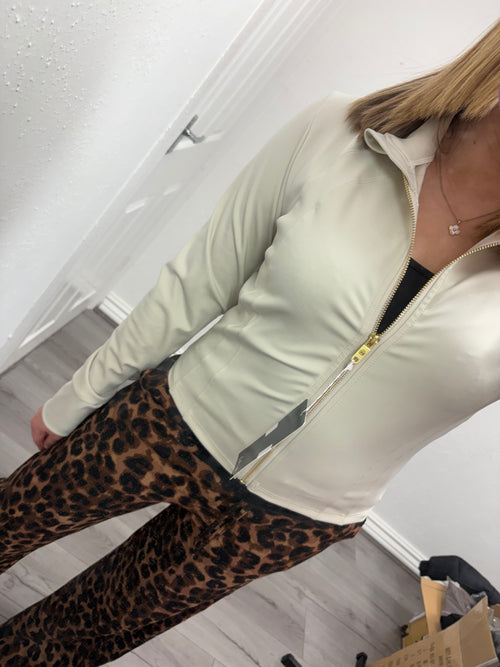 QUINN GOLD ZIP UP JACKET