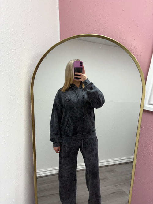 ESTELLE ACID WASH OVERSIZED HOODIE & WIDE LEG JOGGER CO-ORD SET