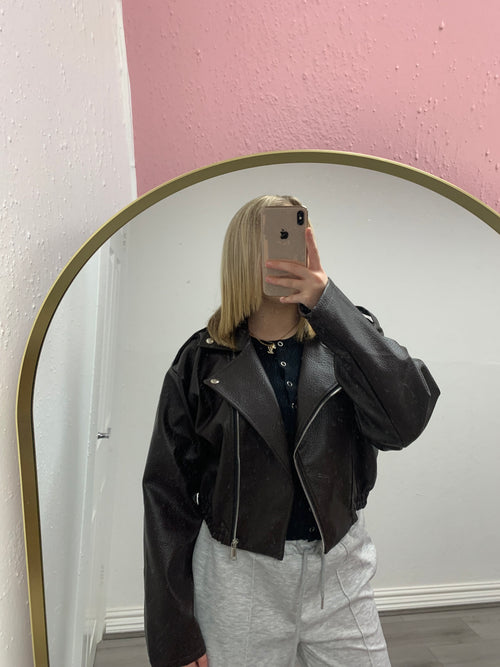 LUCIA FLEECE BIKER JACKET