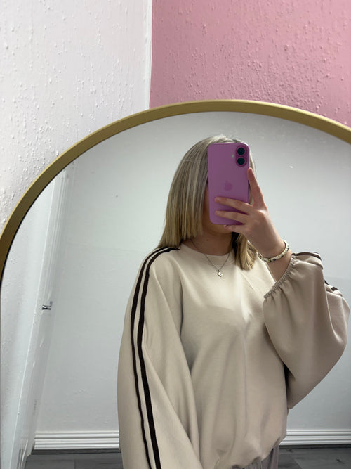 RUBY STRIPE BUBBLE HEM JUMPER