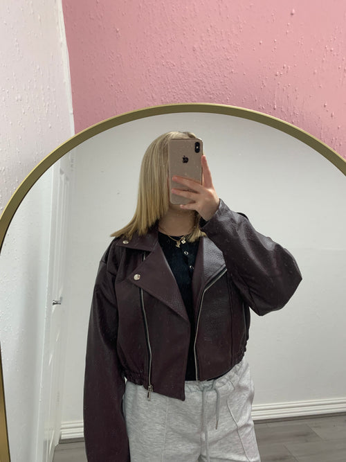 LUCIA FLEECE BIKER JACKET