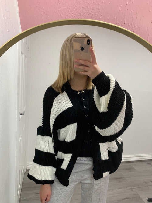 AVERY STRIPE KNITTED CARDIGAN
