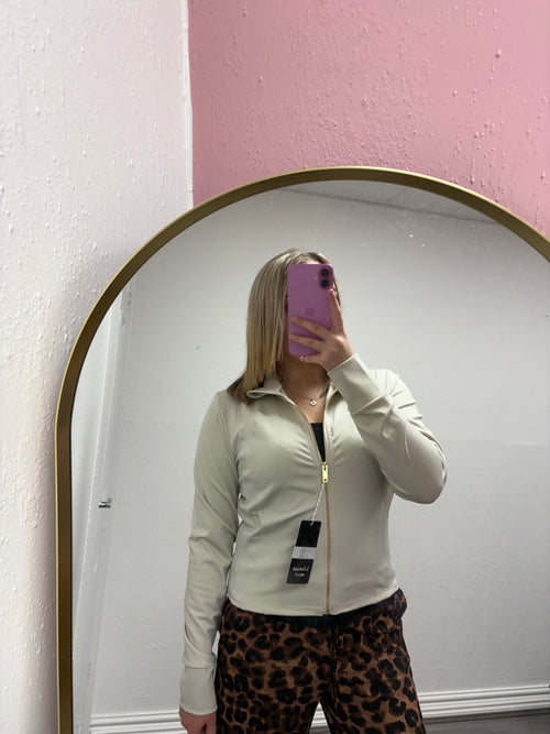 QUINN GOLD ZIP UP JACKET