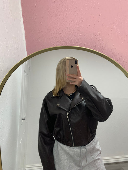 LUCIA FLEECE BIKER JACKET