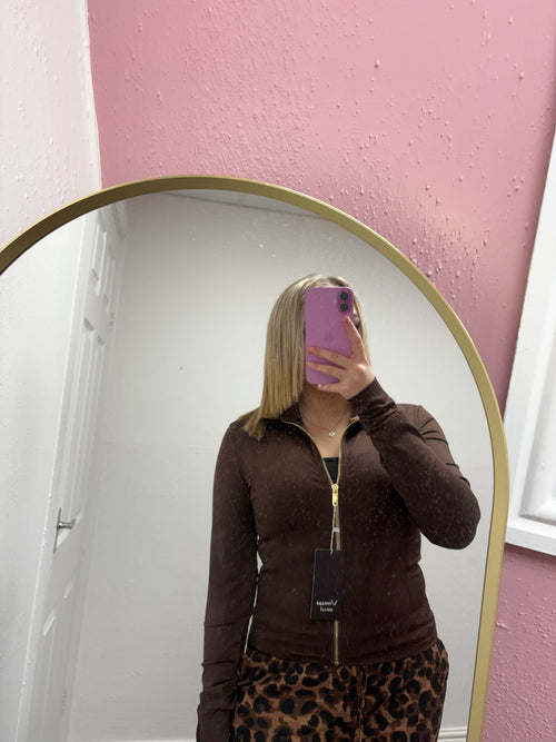 QUINN GOLD ZIP UP JACKET