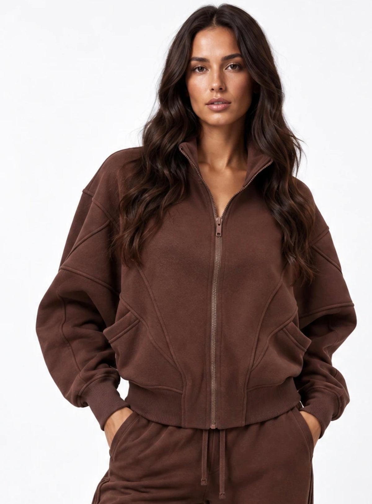 Ruby Panelled Full Zip Sweatshirt
