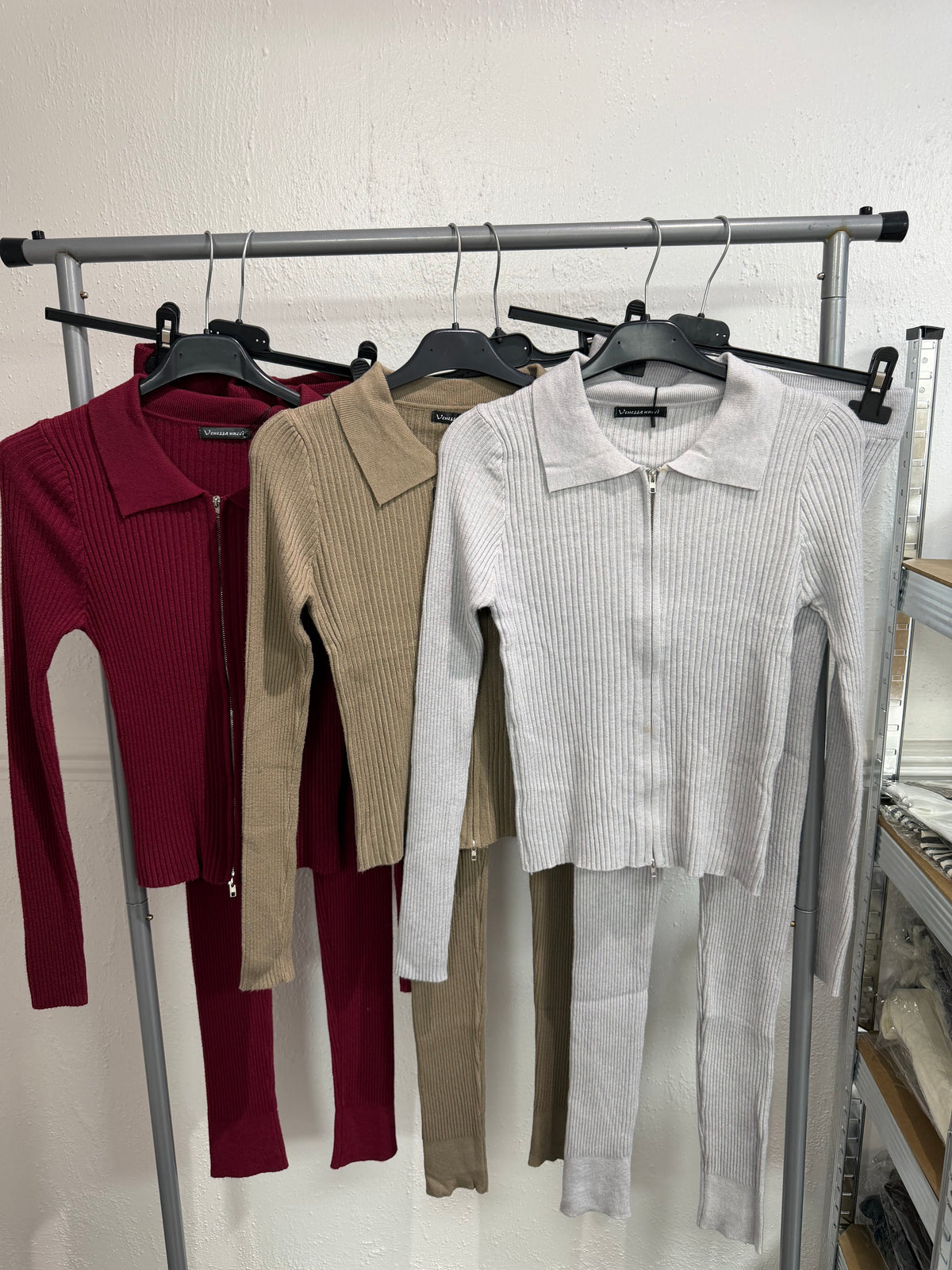 Remi Ribbed Double Zip Set
