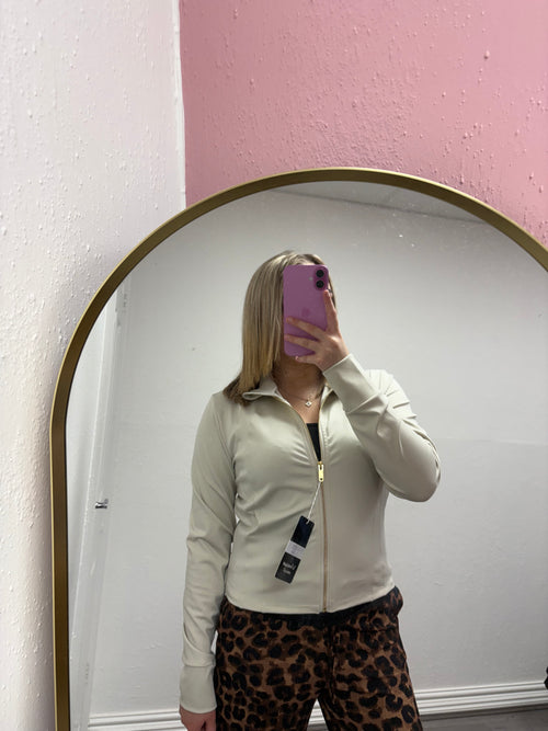 QUINN GOLD ZIP UP JACKET
