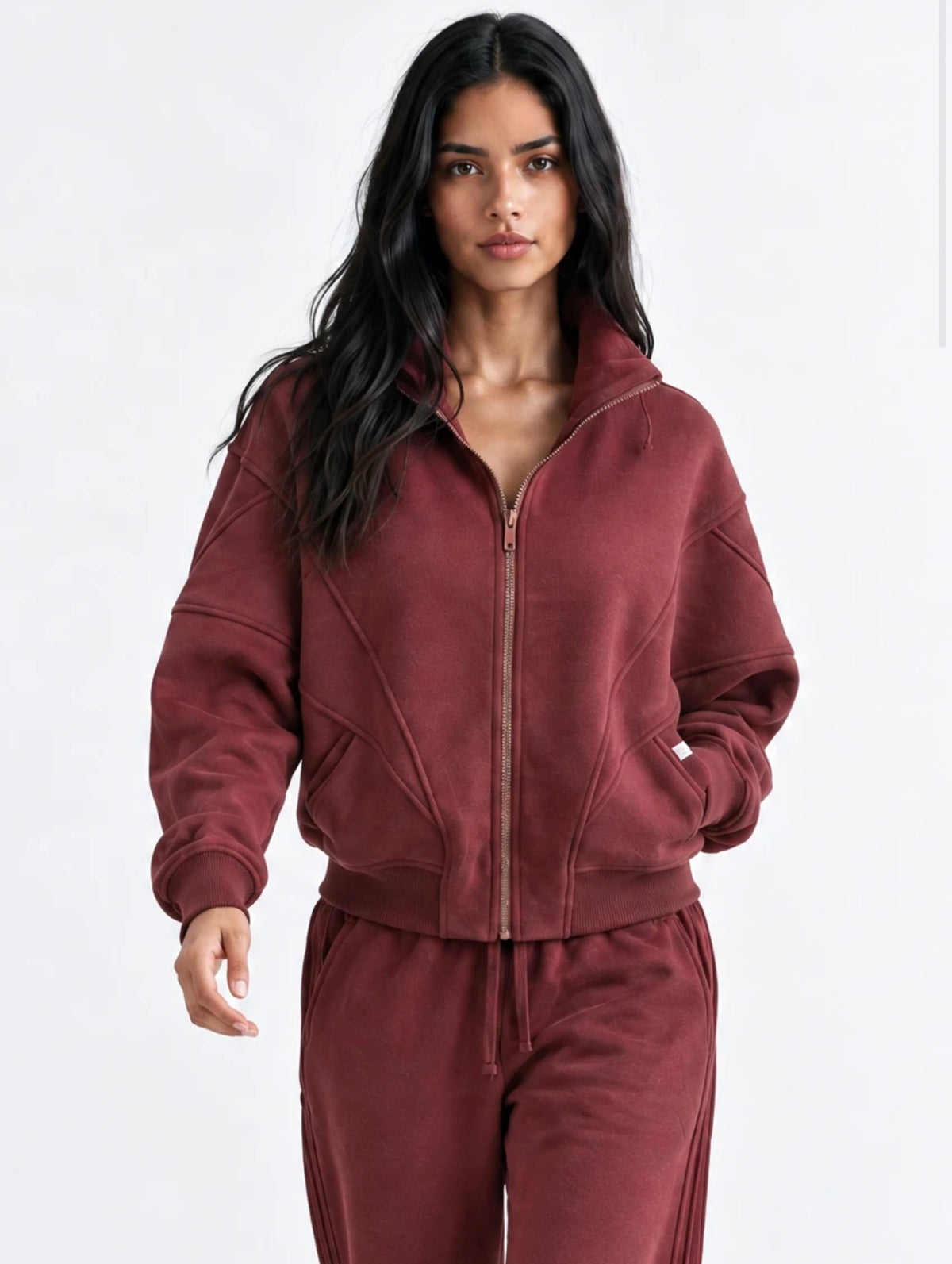 Ruby Panelled Full Zip Sweatshirt