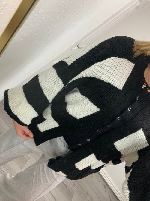 AVERY STRIPE KNITTED CARDIGAN