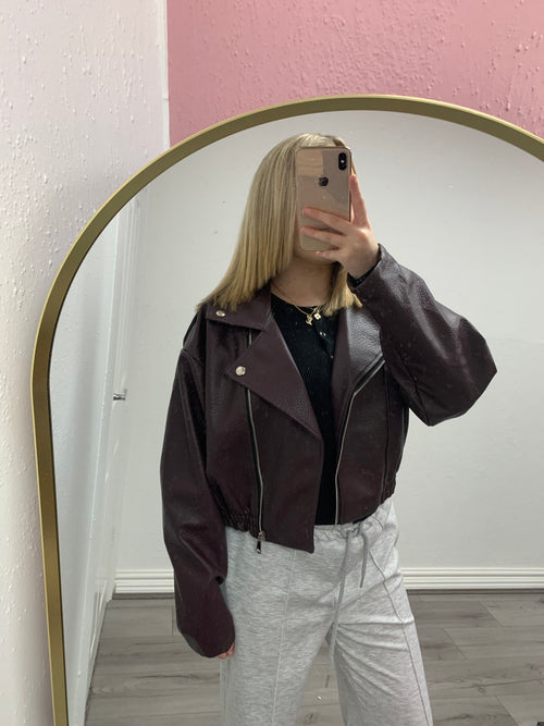 LUCIA FLEECE BIKER JACKET
