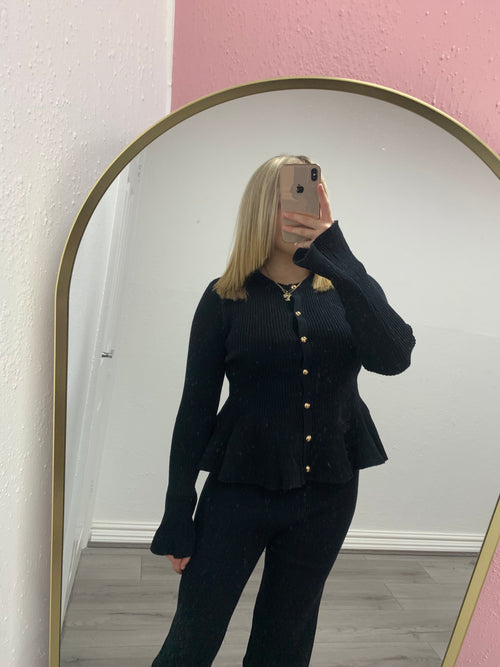 KENNEDY FRILL BUTTON UP LOUNGE SET