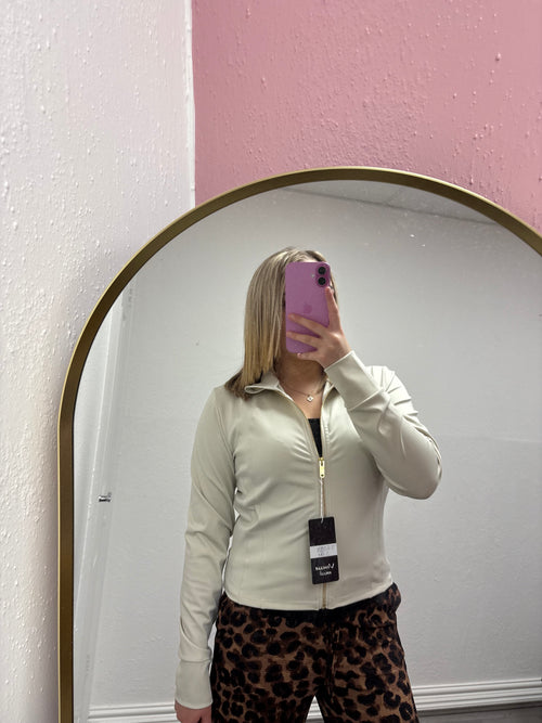 QUINN GOLD ZIP UP JACKET