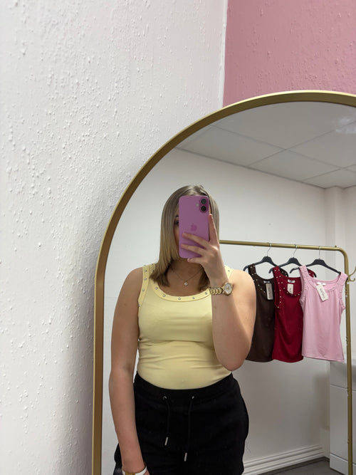 ELODIE STUD VEST TOP