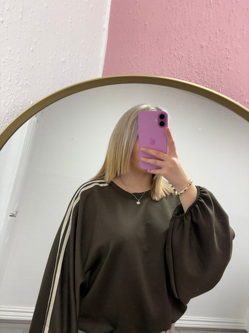 RUBY STRIPE BUBBLE HEM JUMPER