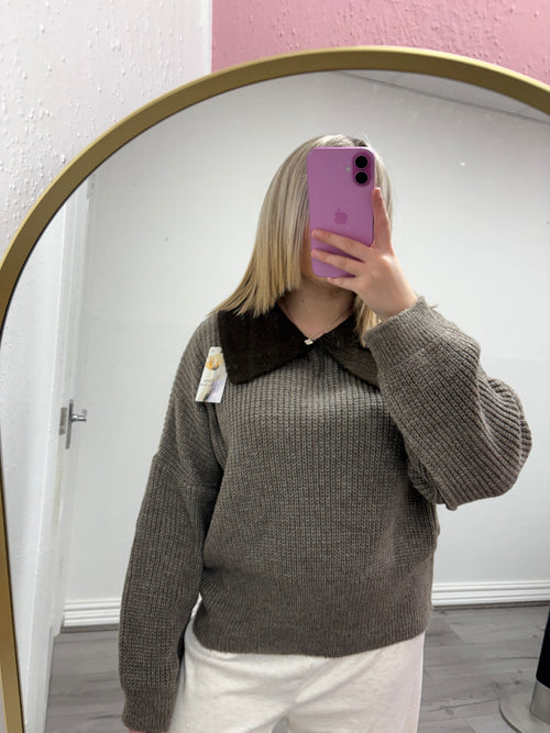 AUTUMN COLLAR KNIT JUMPER