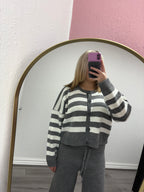 SERAPHINA STRIPED KNIT CARDIGAN & WIDE LEG TROUSER CO-ORD SET