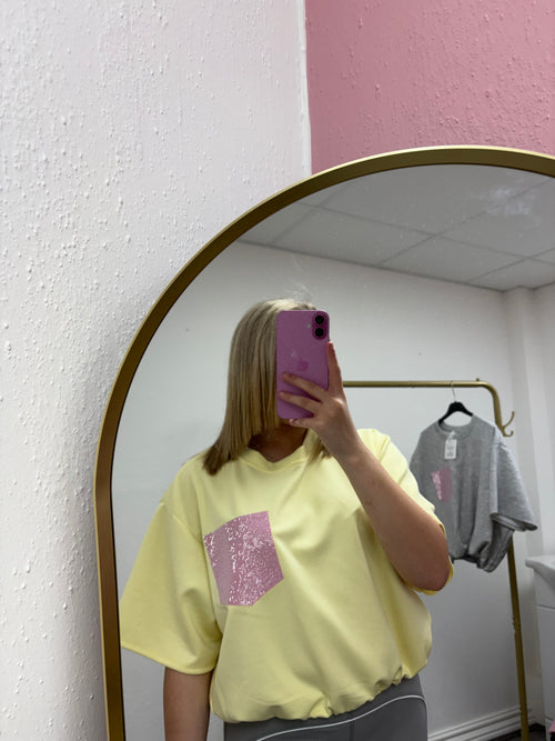 POPPY BUBBLE HEM SPARKLE TOP