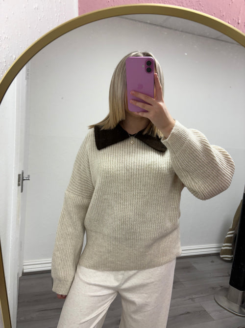 AUTUMN COLLAR KNIT JUMPER