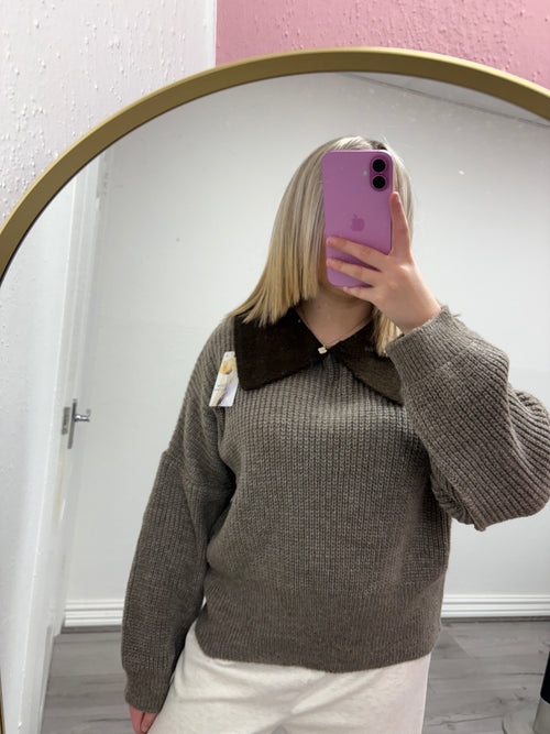 AUTUMN COLLAR KNIT JUMPER