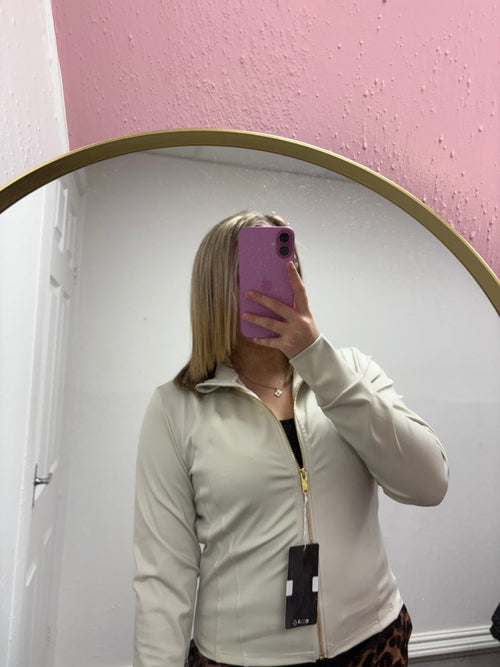 QUINN GOLD ZIP UP JACKET