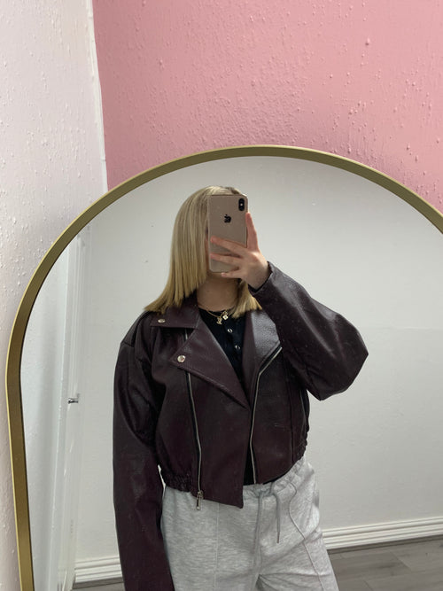 LUCIA FLEECE BIKER JACKET