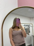 BONNIE STRIPE HALTERNECK TOP
