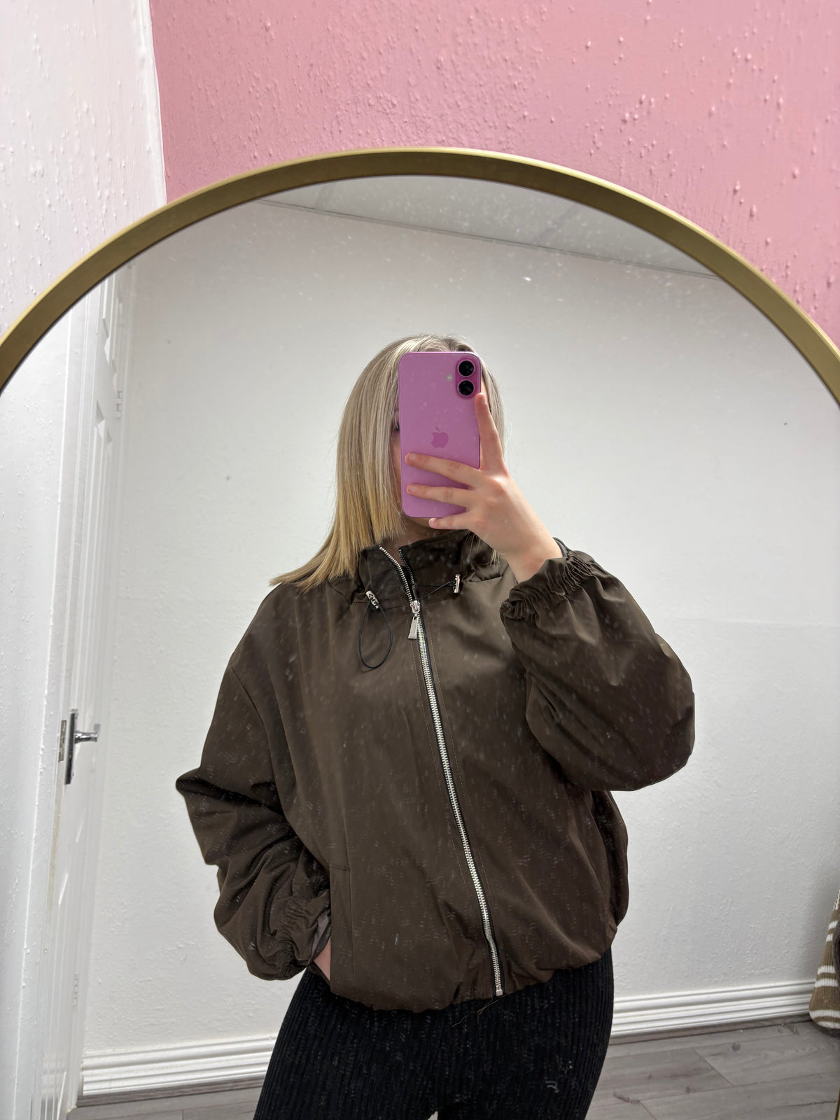 Aria Bubble Hem Toggle Jacket