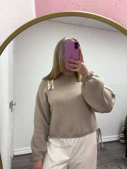 HARLOW RUCHED KNITTED JUMPER