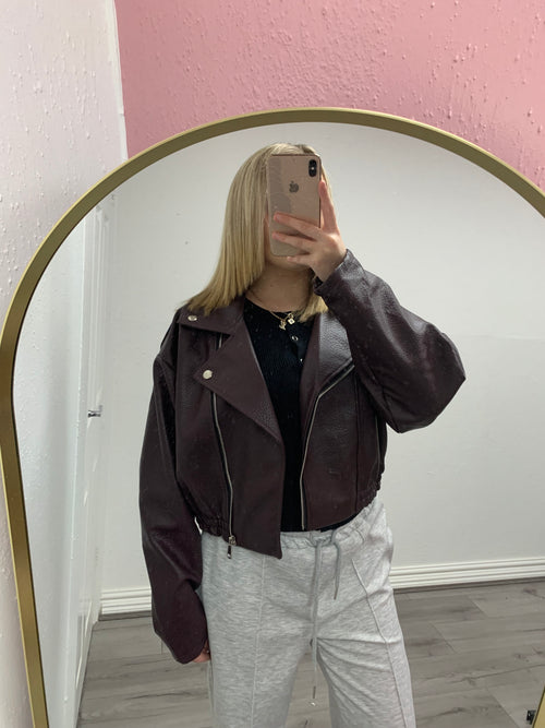 LUCIA FLEECE BIKER JACKET