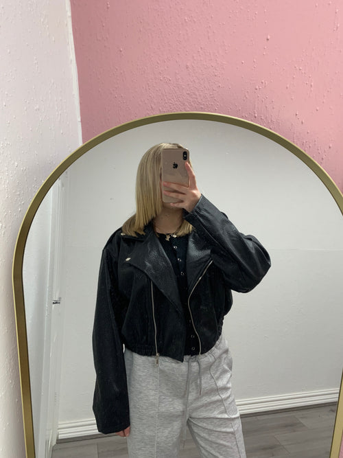 LUCIA FLEECE BIKER JACKET