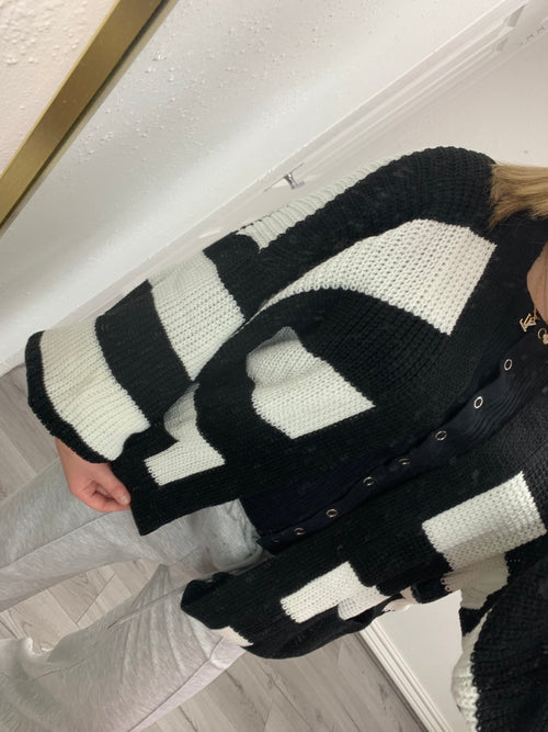 AVERY STRIPE KNITTED CARDIGAN