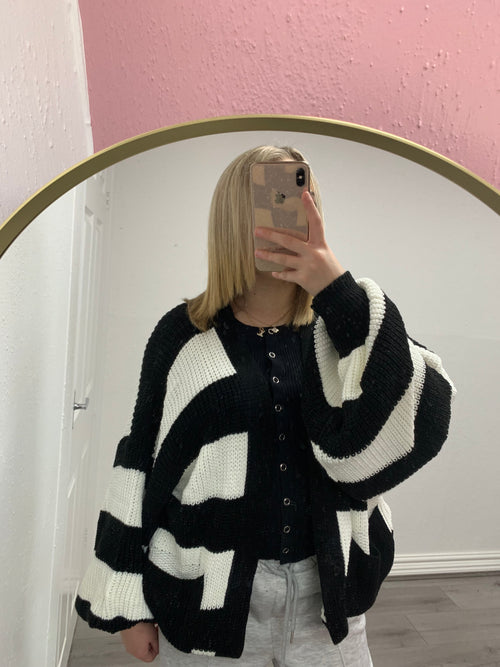 AVERY STRIPE KNITTED CARDIGAN