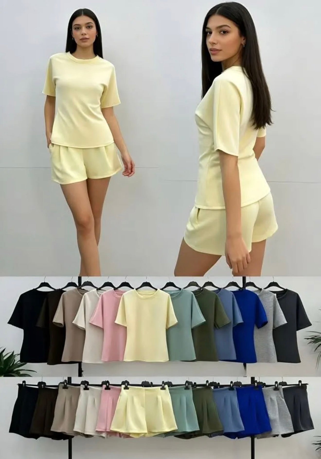 RUCHED TOP AND SHORT SET