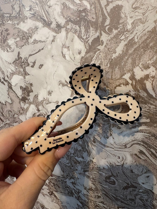 POLKA DOT BOW HAIR CLIP